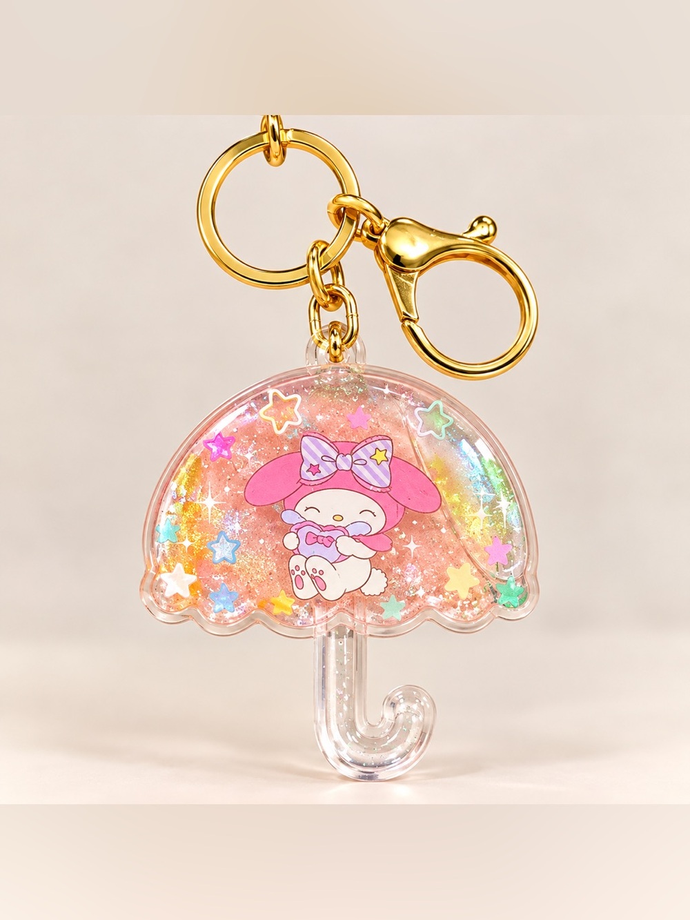 Pink Umbrella bag charm/ keychain with my melody Character